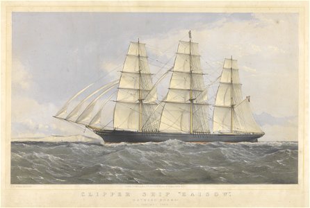 Clipper Ship Kaisow outward bound. January 1869 RMG PY8580