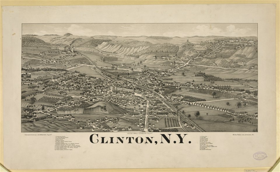 Clinton, N.Y. - L.R. Burleigh, Troy, N.Y. ; Beck & Pauli, Litho. Milwaukee, Wis. LCCN2013645371