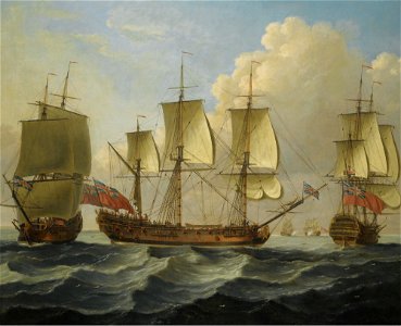 John Cleveley the Elder - An East Indiamam in three pasitions