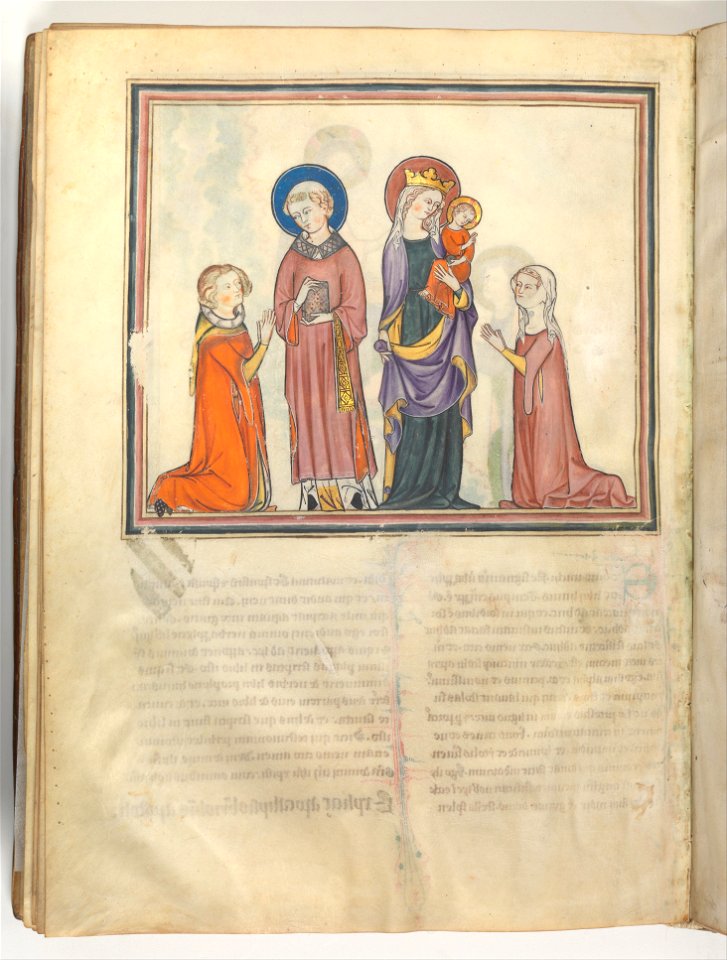 Cloisters Apocalypse - Met 68.174 f38v (Donors between saint John & Virgin)