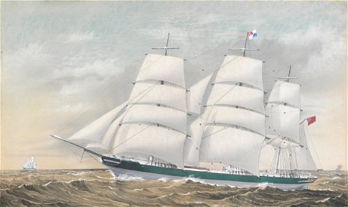 Clipper ship 'Evangeline' at sea RMG PY8543