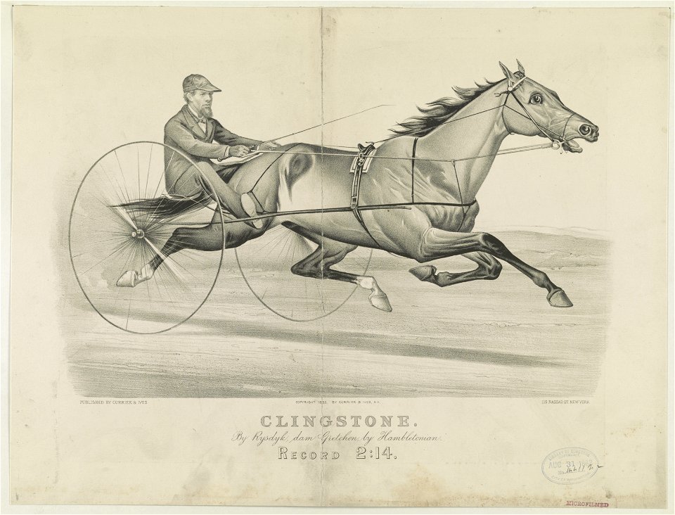 Clingstone by Rysdyk, dam Gretchen, by Hambletonian LCCN90716020