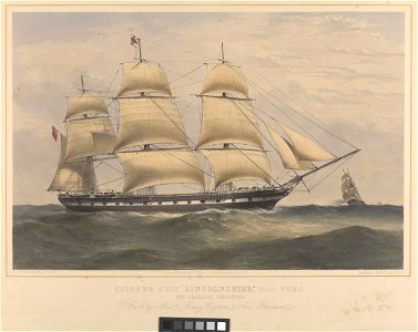 Clipper ship Lincolnshire 1100 Tons RMG py0655. Free illustration for personal and commercial use.