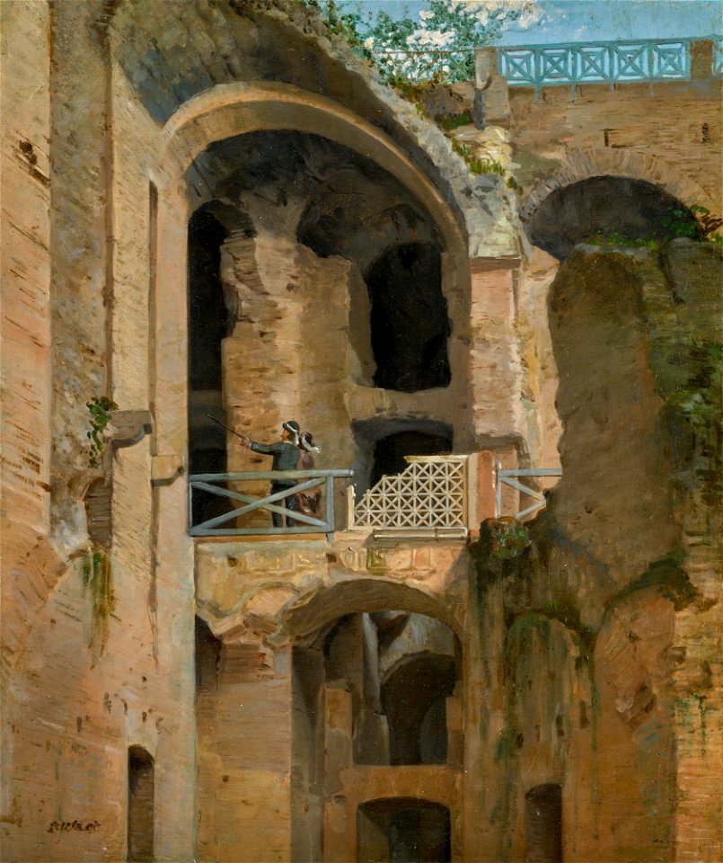 Rome, a view of the Ponte di Caligola, in the Imperial Palaces… by Gilles-François-Joseph Closson