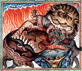 Cloisters Apocalypse - Dragon and the Beasts cast into Hell