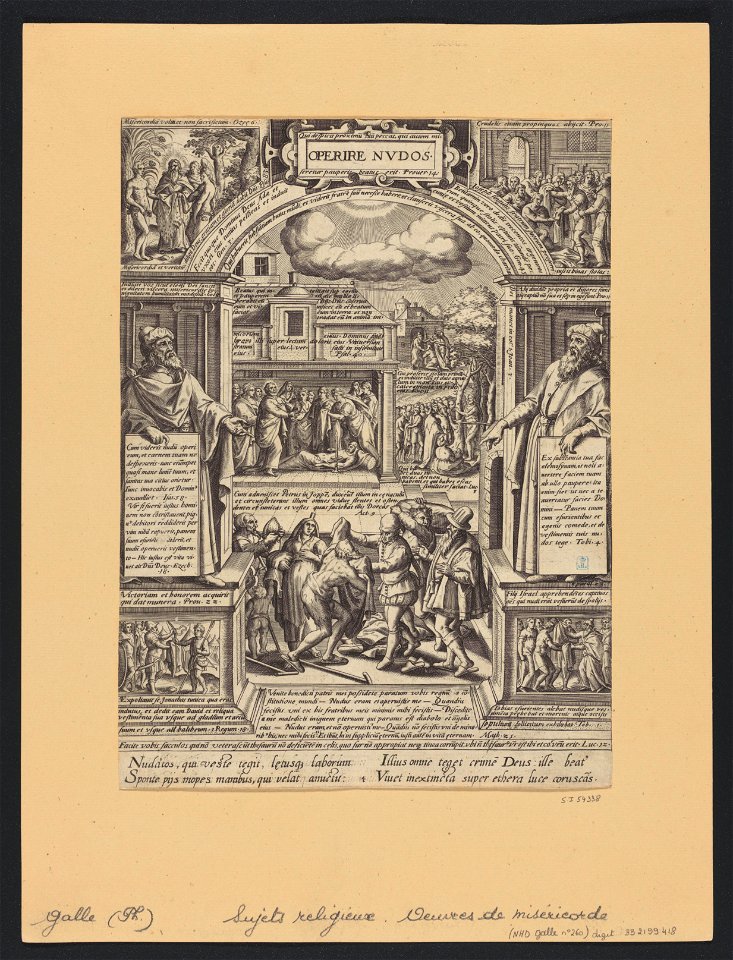 Clothing The Naked 1577 print by Hans Bol, S.I 54338, Prints Department, Royal Library of Belgium