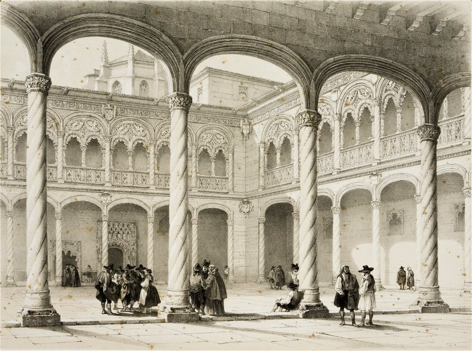 Cloister of the Colegio de San Gregorio in Valladolid 1850 Jenaro Pérez Villaamil
