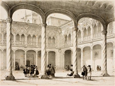 Cloister of the Colegio de San Gregorio in Valladolid 1850 Jenaro Pérez Villaamil