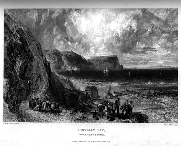 Clovelly Bay engraving by William Miller after Turner