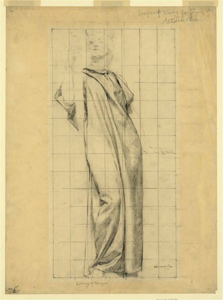 Clothed study for female figure of Architecture, for mural1. The Arts at the Library of Congress LCCN2004661415