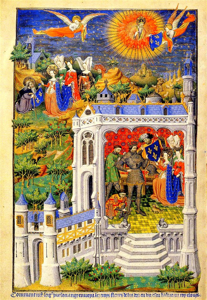 Clovis recevant la fleur de lys - XVe siècle