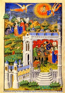 Clovis recevant la fleur de lys - XVe siècle. Free illustration for personal and commercial use.