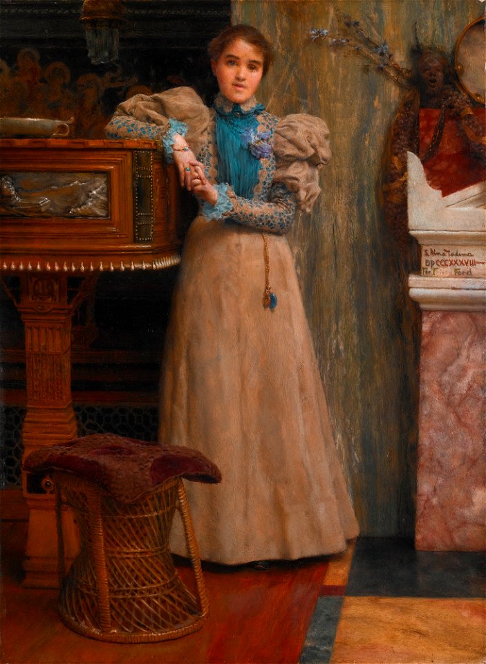 Clothilde Edith Ford, daughter of Edward Onslow Ford, by Lawrence Alma-Tadema