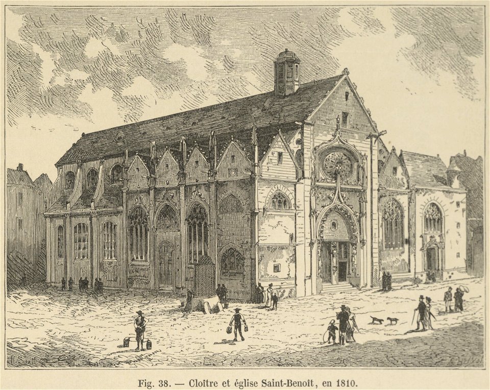 Cloître et église Saint-Benoît, en 1810