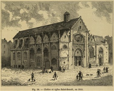 Cloître et église Saint-Benoît, en 1810