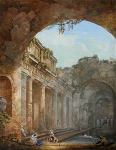 Clérisseau, Ruins of an ancient bath, 1764, Fleming Museum, University of Vermont. Free illustration for personal and commercial use.
