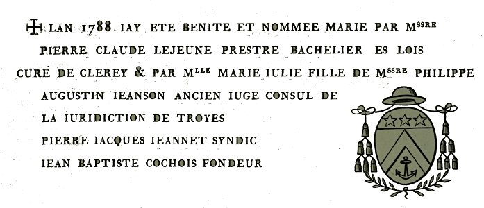 Clérey dédicace de cloche 00400