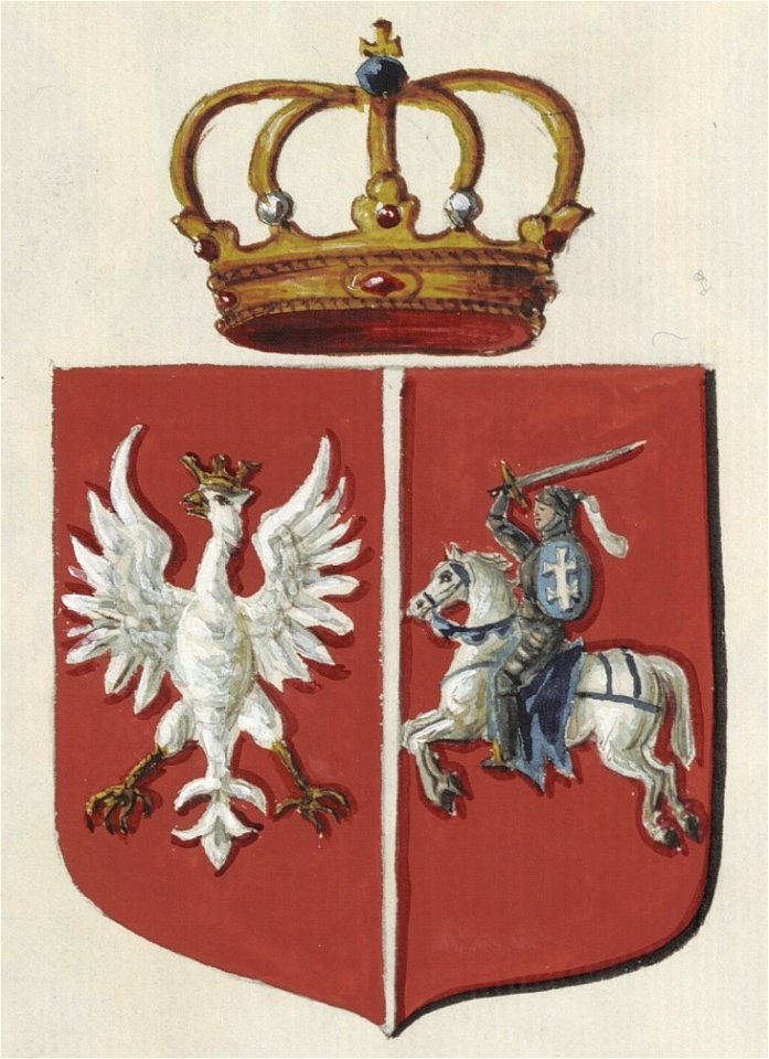 Coat of arms of the November Uprising with the Polish Eagle and Vytis (Waikymas), 1830-1831