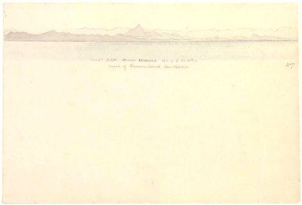 Coast, N.S.W., Mount Warning, W. by S. 20 miles, coast of Queensland, 1855, watercolour by James Gay Sawkins