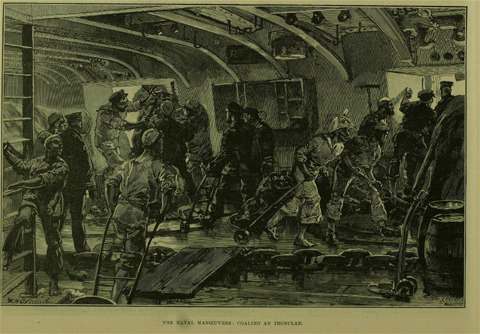 Coaling an ironclad - ILN 1889