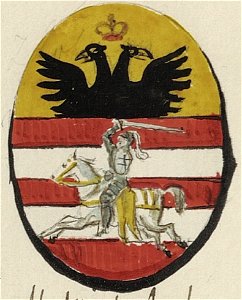 Coat of arms of the City of Vitebskas with the Double-headed eagle and Vytis (Waikymas), 1781