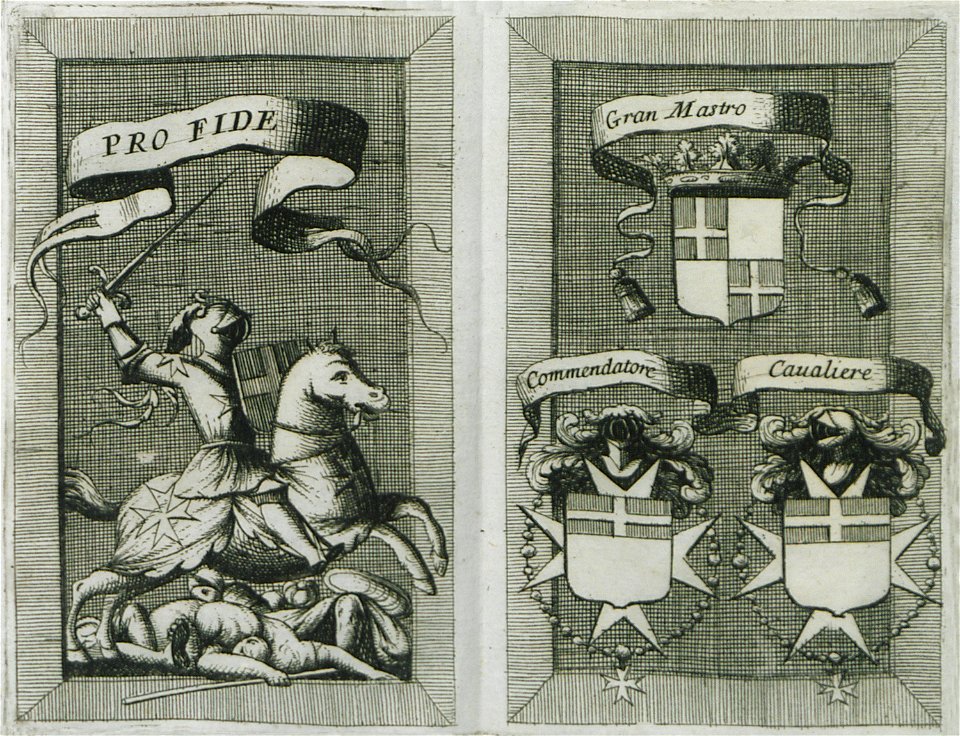 Coat of Arms of the Knights Hospitaller of Rhodes - Coronelli Vincenzo Maria (padri) & Parissoti Antonio - 1695