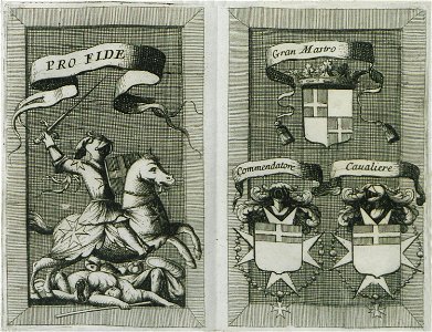Coat of Arms of the Knights Hospitaller of Rhodes - Coronelli Vincenzo Maria (padri) & Parissoti Antonio - 1695
