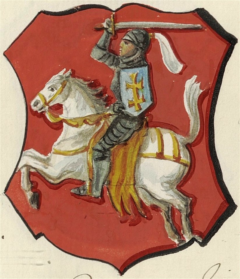 Coat of arms of the Vitebsk Voivodeship with Vytis (Waikymas), painted in 1875