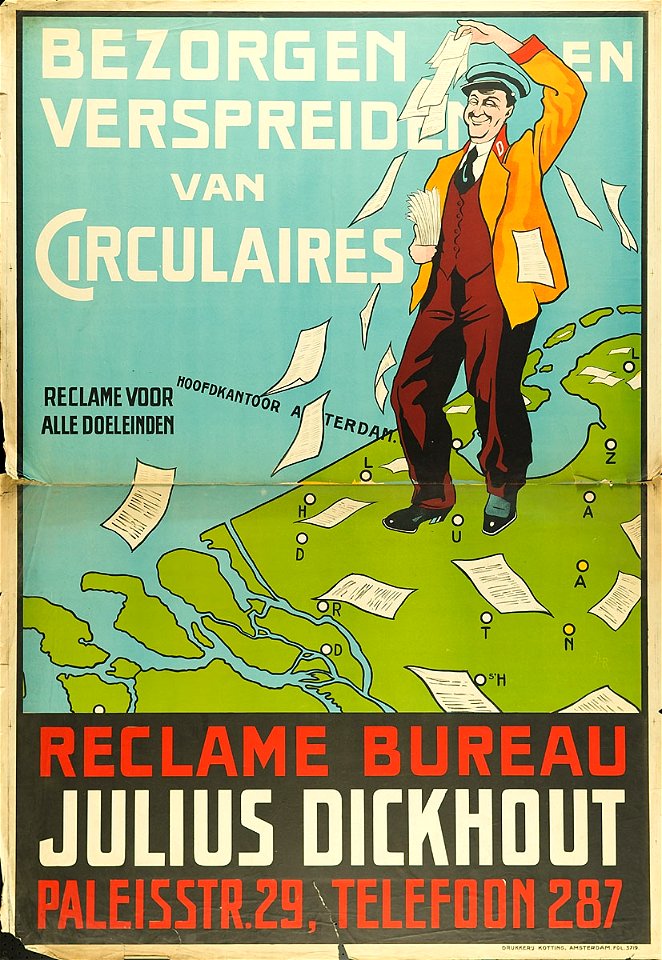 Bezorgen en Verspreiden van Circulaires - Reclame voor alle Doeleinden. Reclame Bureau Julius Dickhout
