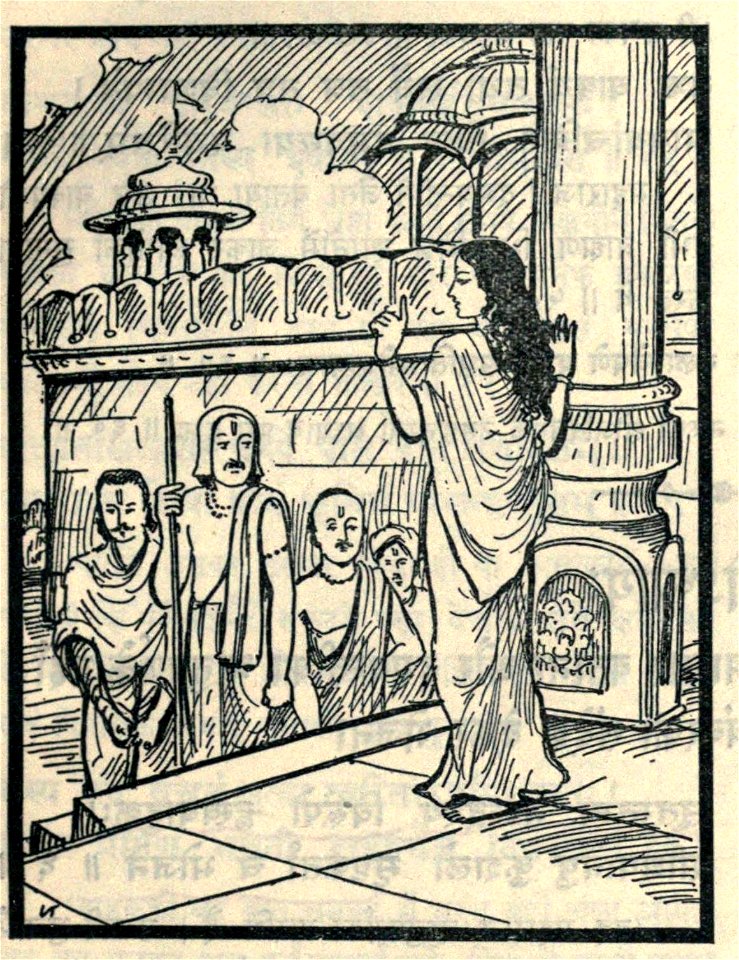 Bhima kumari talking with Brahmins