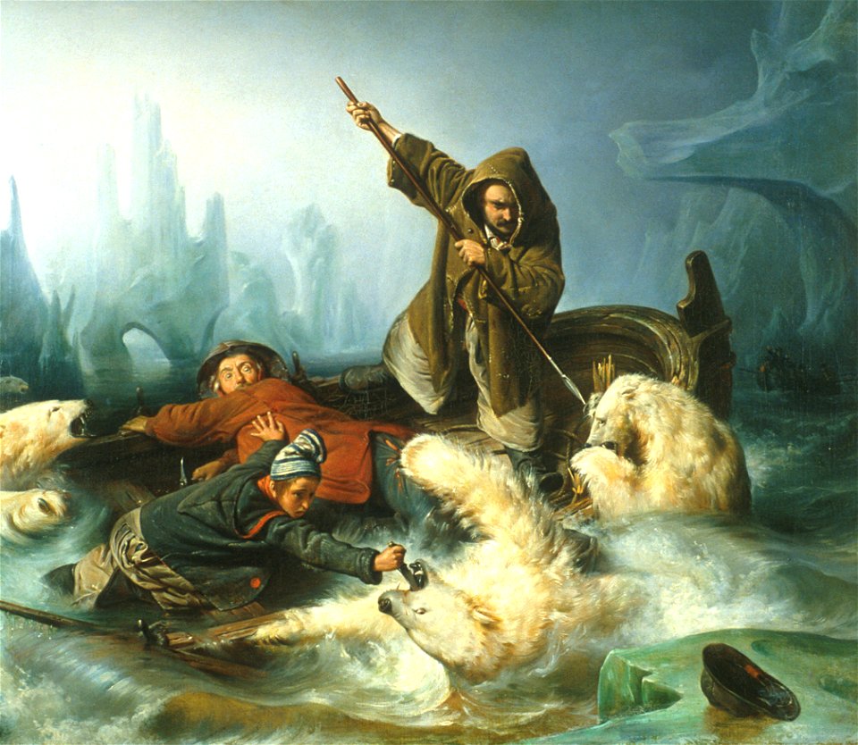 Francois Auguste Biard - Fight with Polar Bears