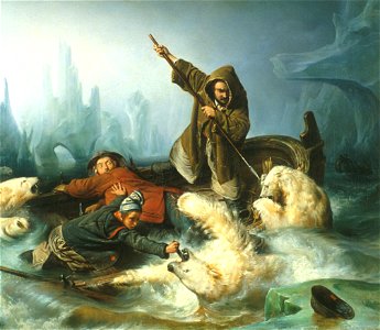 Francois Auguste Biard - Fight with Polar Bears