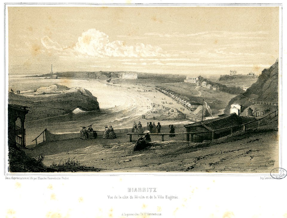 Biarritz - Vue de la côte du Moulin et de la Villa Eugénie - Fonds Ancely - B315556101 A HENNEBUTTE 1 1 065