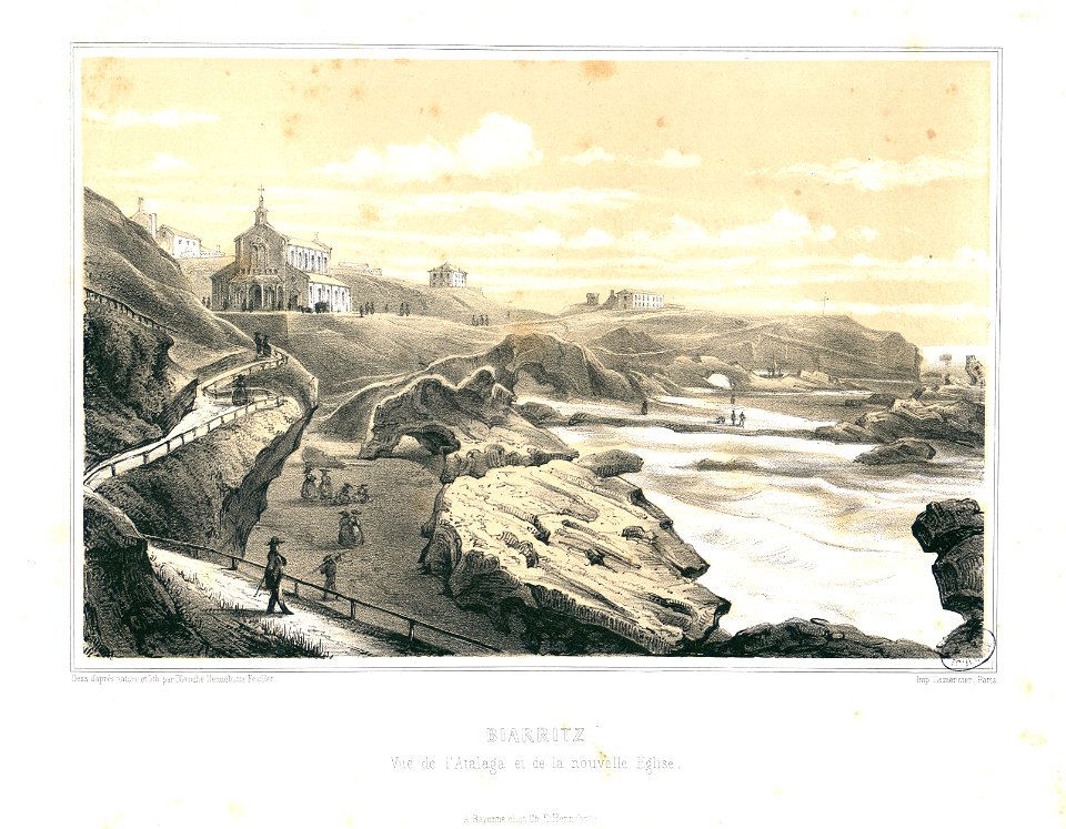 Biarritz - Vue de l'Atalaga et de la nouvelle Eglise - Fonds Ancely - B315556101 A HENNEBUTTE 1 1 058