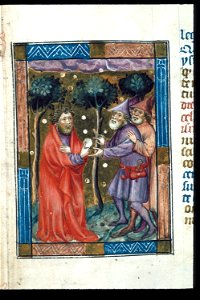 Biblia Pauperum - British Library manuscript King's 5 - Folio 10 - Manna
