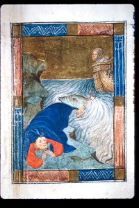 Biblia Pauperum - British Library manuscript King's 5 - Folio 20 - Jonah
