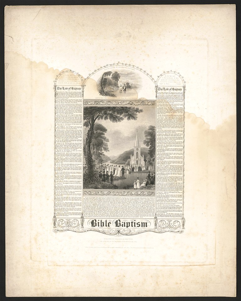 Bible baptism - designed by H. Billings ; lettering eng'd by E. Tappan ; engraved by O. Pelton. LCCN2015647078