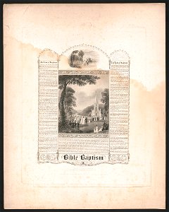 Bible baptism - designed by H. Billings ; lettering eng'd by E. Tappan ; engraved by O. Pelton. LCCN2015647078