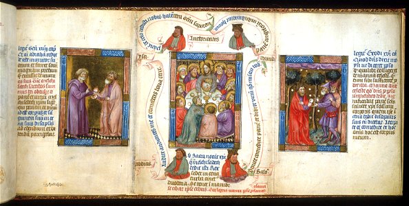 Biblia Pauperum - British Library manuscript King's 5 - Folio 10 - Last Supper