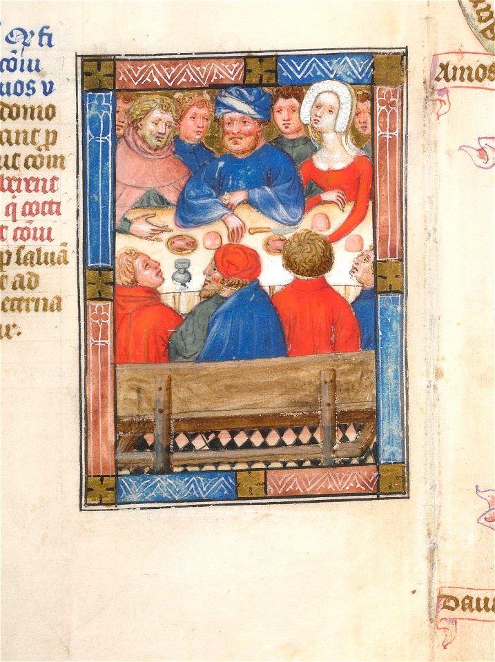 Biblia Pauperum - British Library manuscript King's 5 - Folio 30 - Job's children