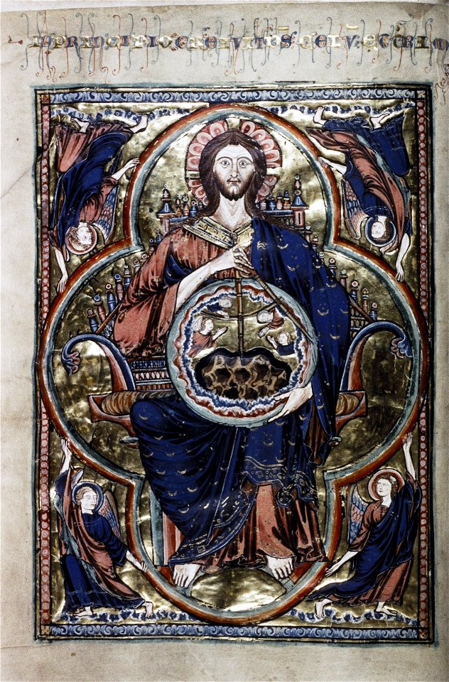 Bible moralisée Oxford-Paris-Londres Frontispice Bodleian 1v