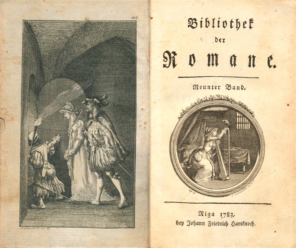 Bibliothek der Romane vol 9 titlepage 1783