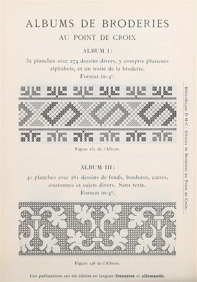 Bibliothèque DMC - 02 - Albums de Broderies au Point de Croix I - II