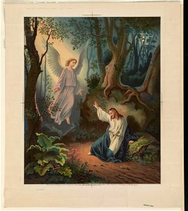 Biblical scene, Christ with angel LCCN2003674848