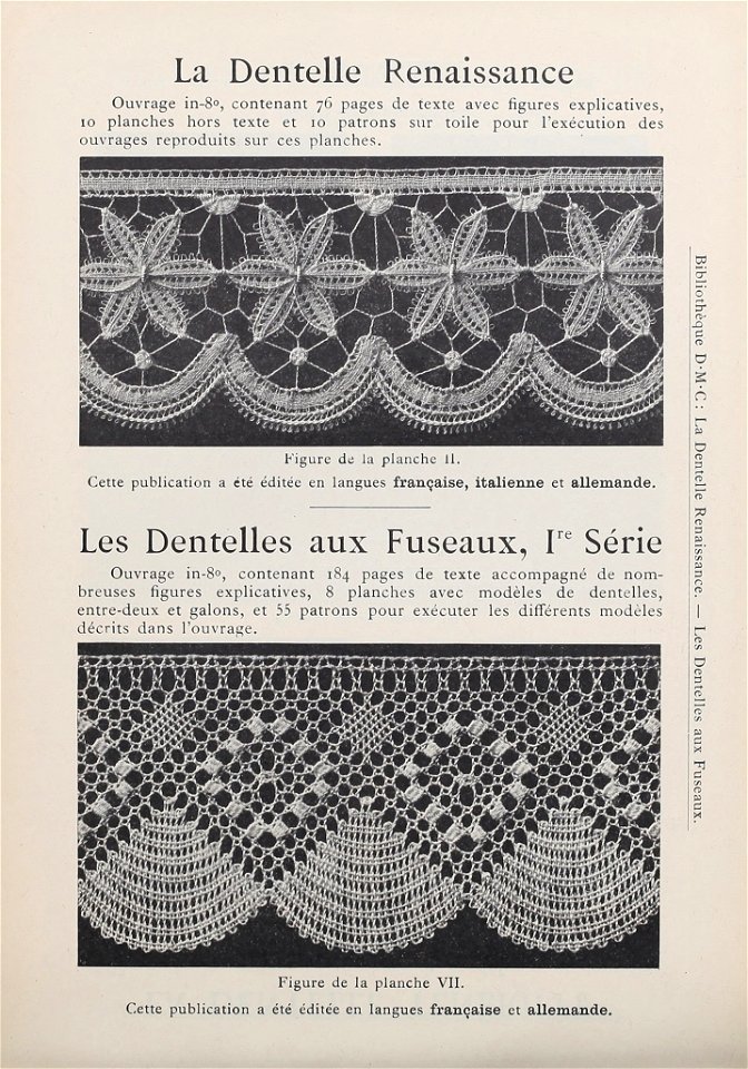Bibliothèque DMC - 36 - La Dentelle Renaissance - Les Dentelles aux Fuseaux I