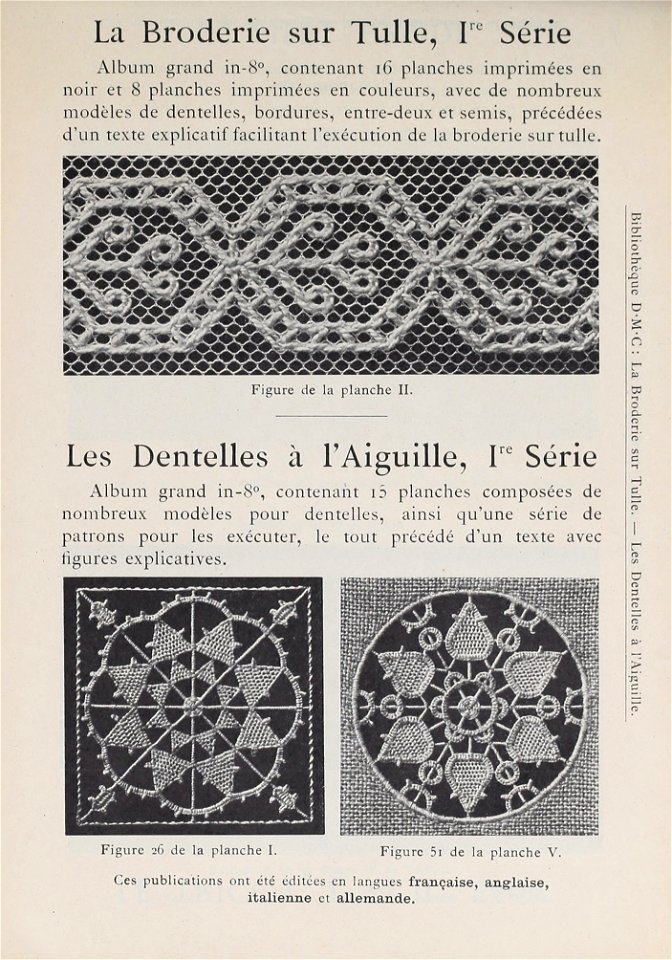 Bibliothèque DMC - 09 - La Broderie sur Tulle - Les Dentelles à l'Aiguille
