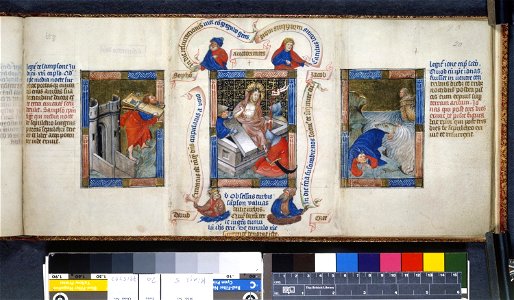 Biblia Pauperum - British Library manuscript King's 5 - Folio 20 - Resurrection