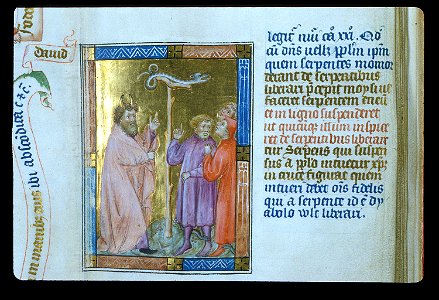 Biblia Pauperum - British Library manuscript King's 5 - Folio 17 - Serpent