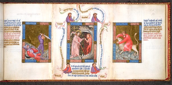 Biblia Pauperum - British Library manuscript King's 5 - Folio 21 - Harrowing of Hell