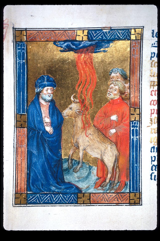 Biblia Pauperum - British Library manuscript King's 5 - Folio 27 - Elijah